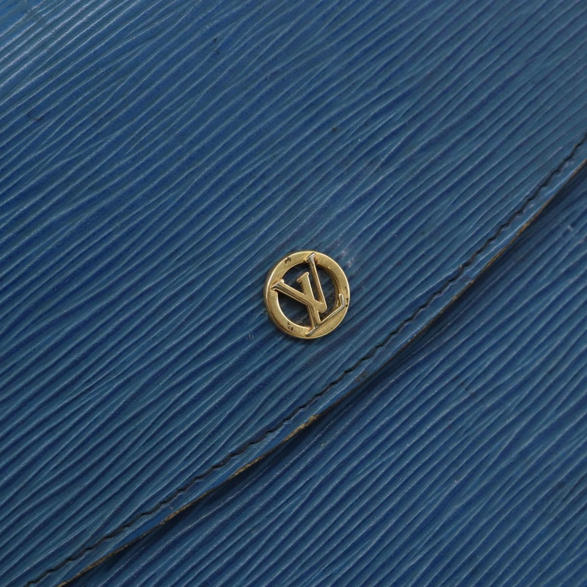 LOUIS VUITTON Epi Montaigne 23 Clutch Bag Blue M52665 LV Auth am10715
