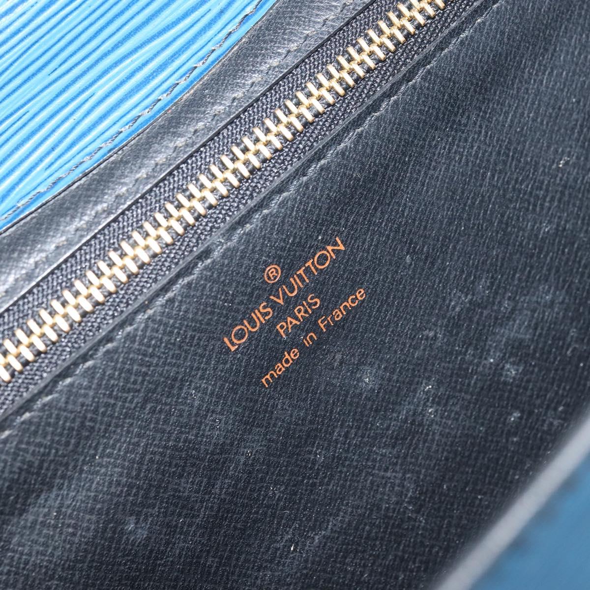 LOUIS VUITTON Epi Montaigne 23 Clutch Bag Blue M52665 LV Auth am10715