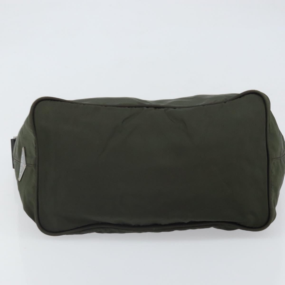 PRADA Shoulder Bag Nylon Khaki Silver Auth am10730