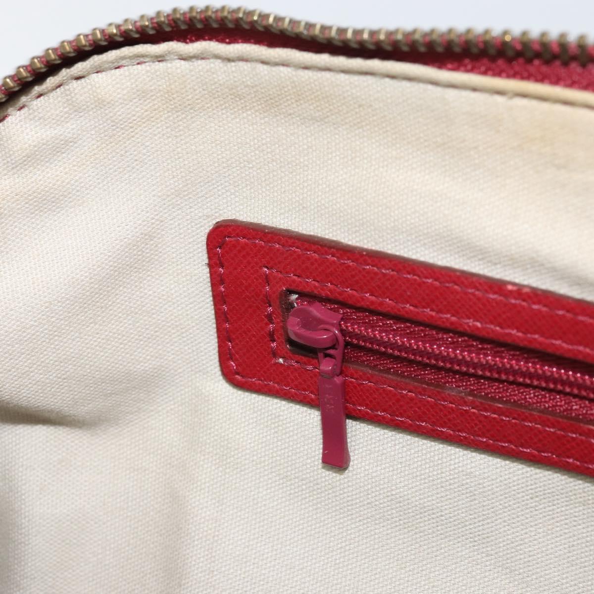 BURBERRY Nova Check Hand Bag Canvas Beige Silver Auth am10733A