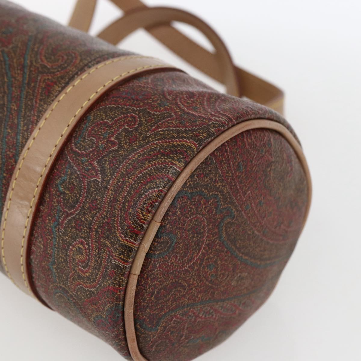 ETRO Paisley Hand Bag PVC Bordeaux Gold Auth am10734