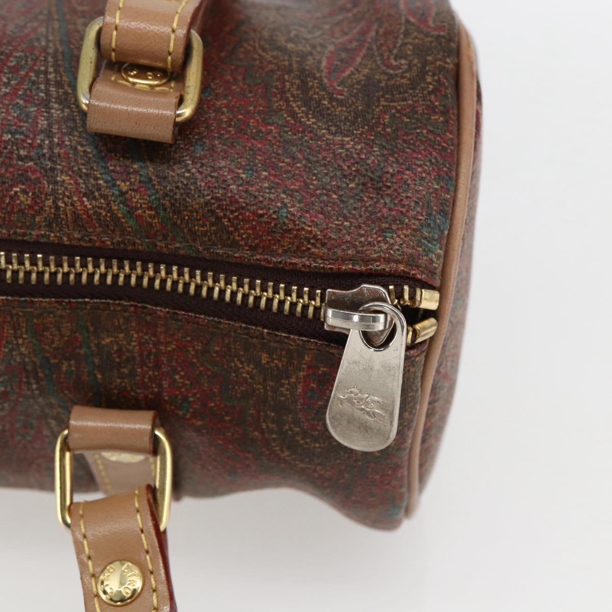 ETRO Paisley Hand Bag PVC Bordeaux Gold Auth am10734