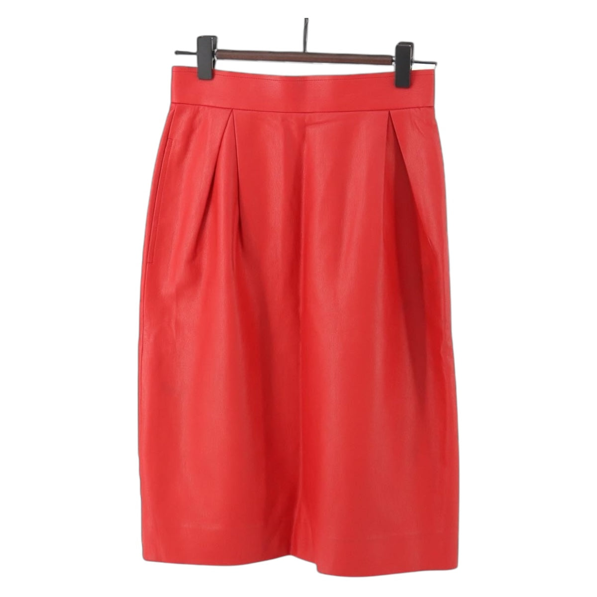 Christian Dior skirt Leather Red CC Auth am10735