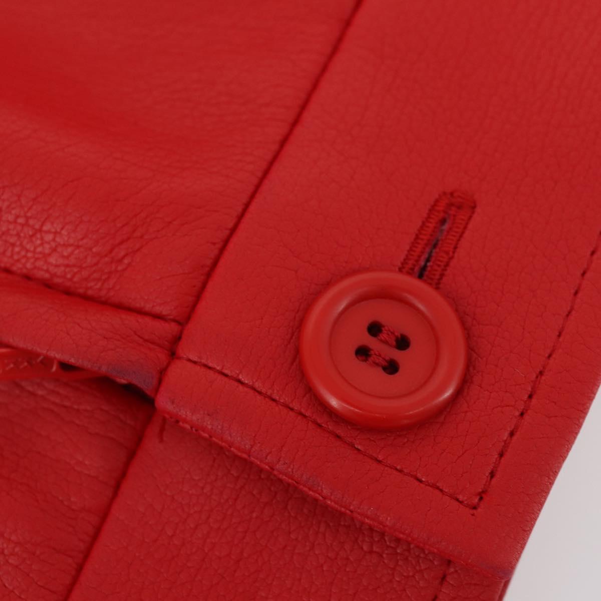 Christian Dior skirt Leather Red CC Auth am10735