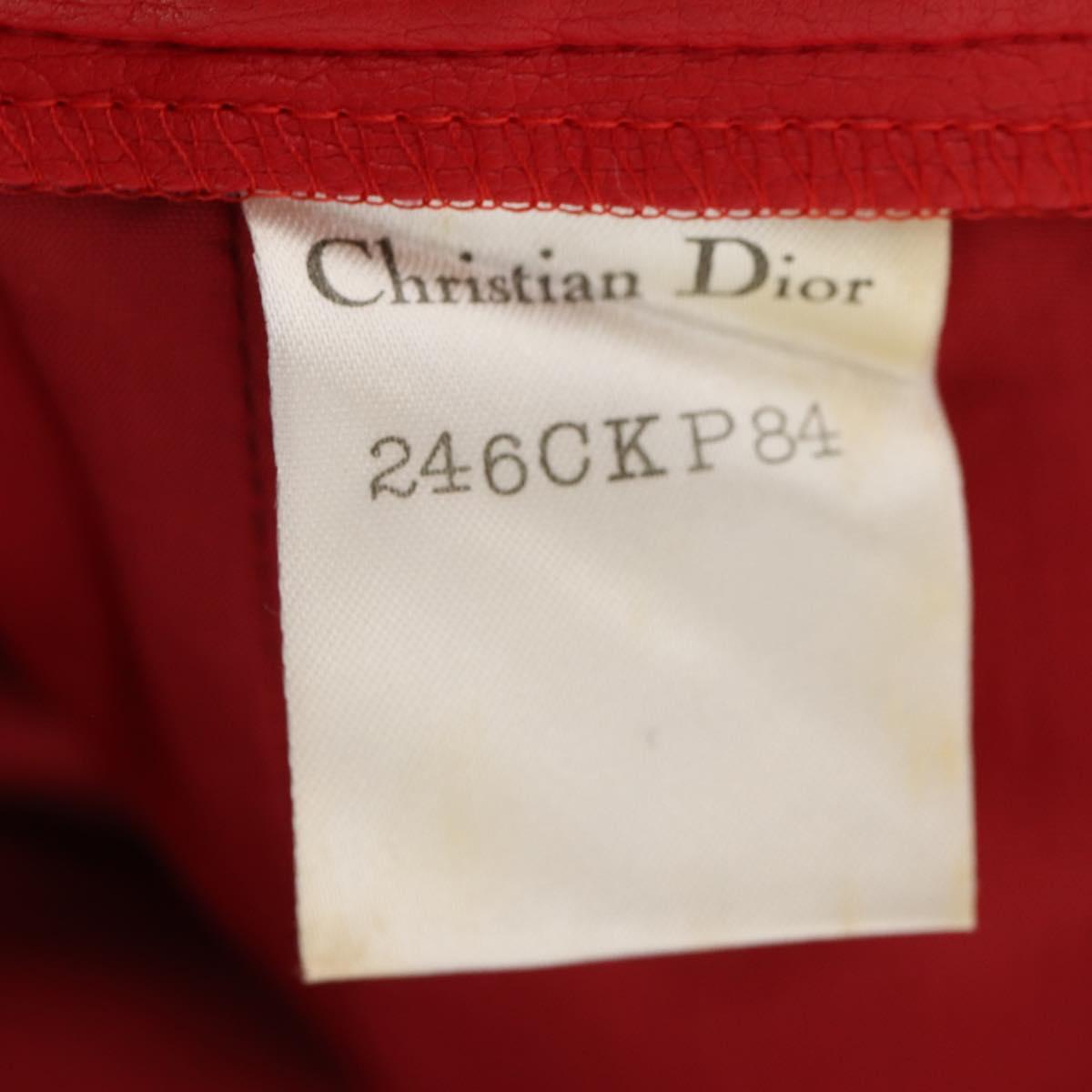 Christian Dior skirt Leather Red CC Auth am10735