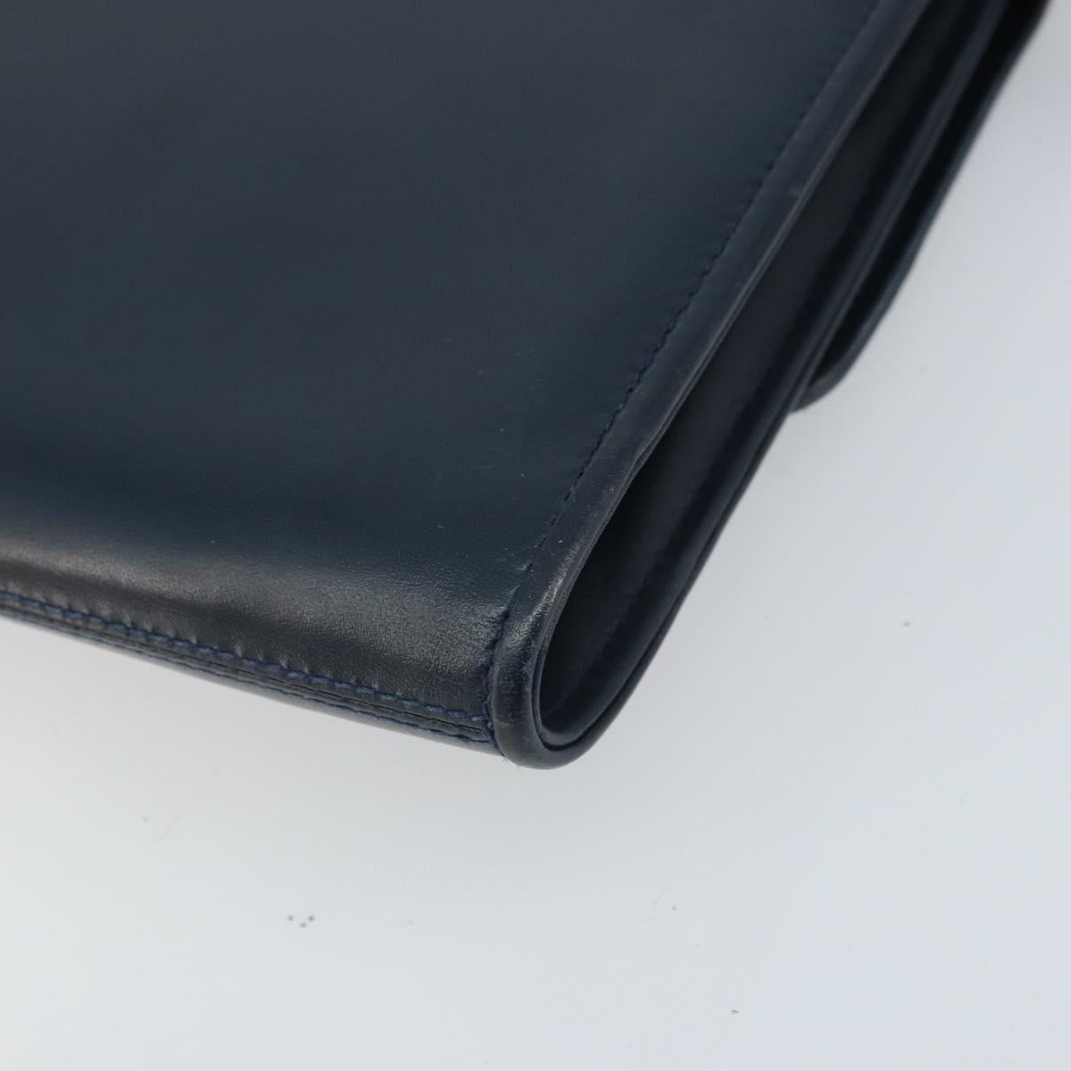 GUCCI Shoulder Bag Leather Navy Gold 406 004 2008 Auth am10743