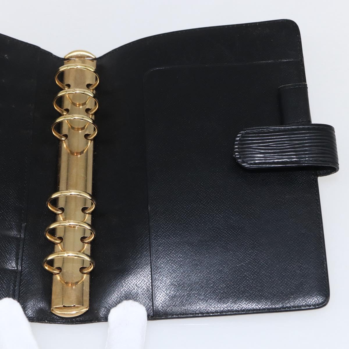 LOUIS VUITTON Epi Agenda MM Day Planner Cover Black R20042 LV Auth am10744