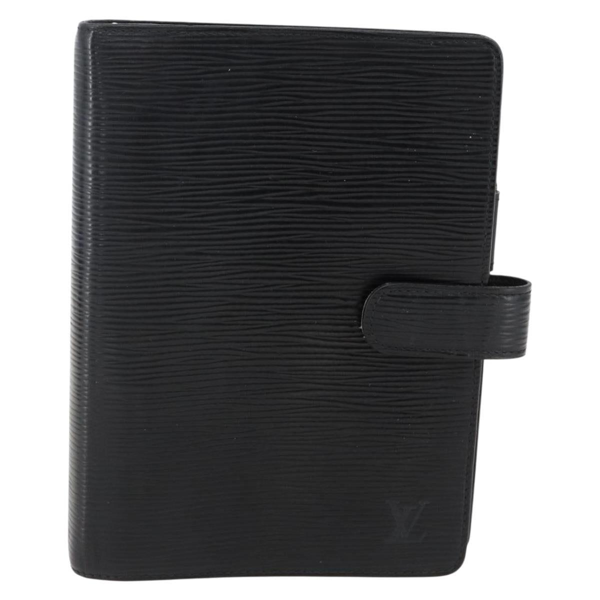 LOUIS VUITTON Epi Agenda MM Day Planner Cover Black R20042 LV Auth am10744