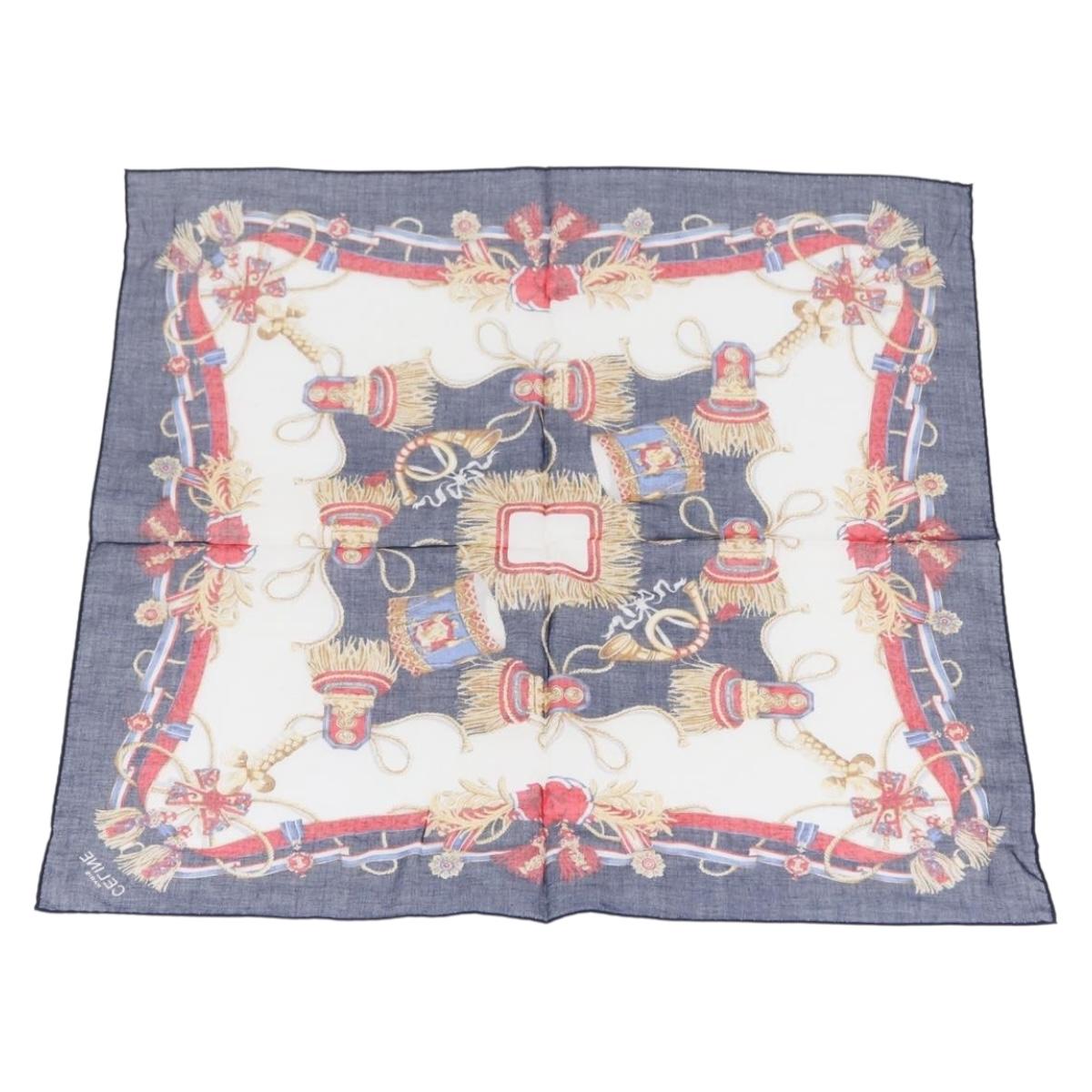 CELINE Handkerchief Cotton 2 Set Navy Red Auth am10748V
