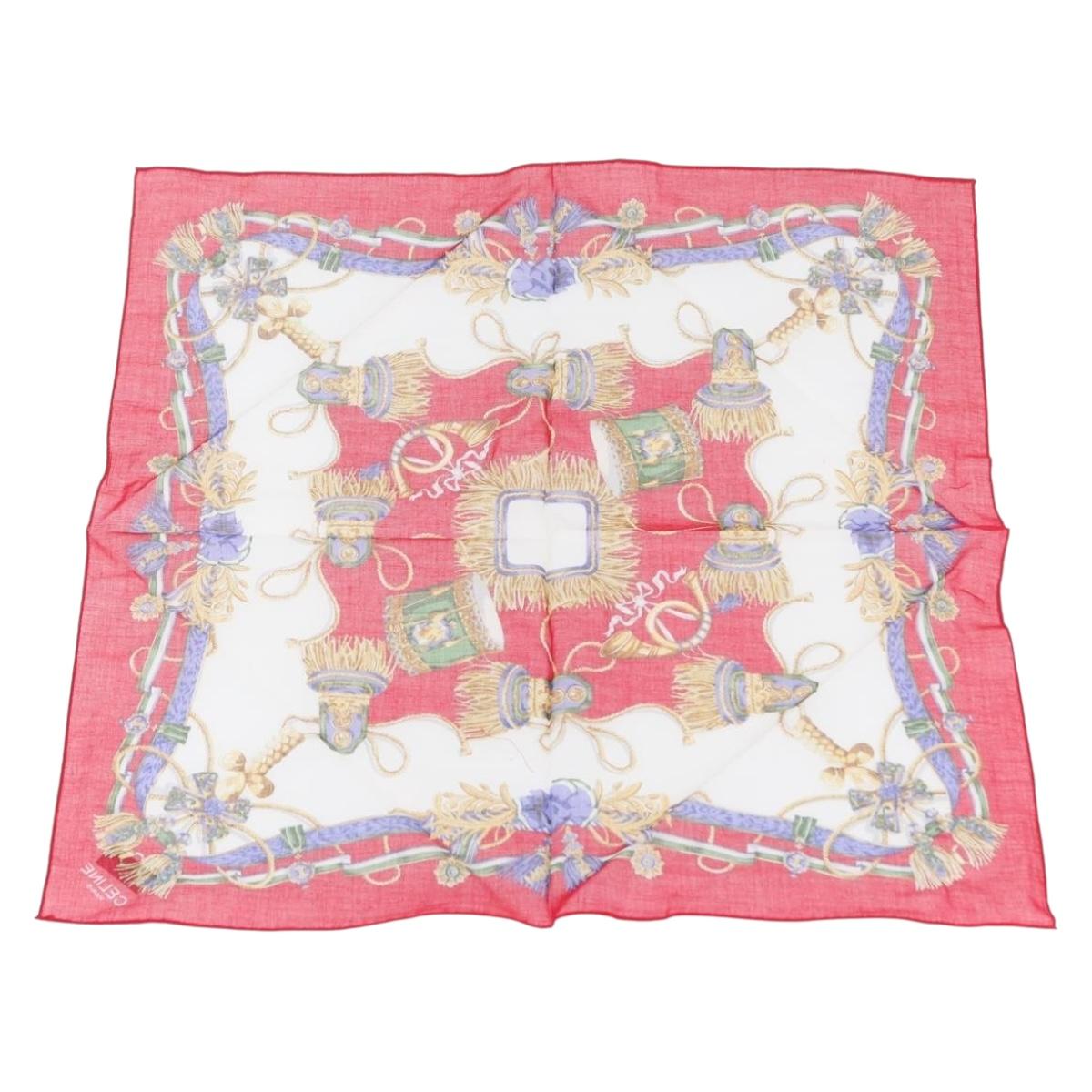 CELINE Handkerchief Cotton 2 Set Navy Red Auth am10748V