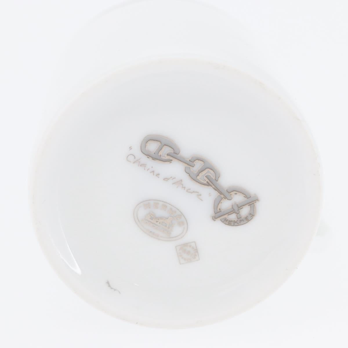 HERMES Schoendunkle Platinum Cup and Saucer Set of 2 Pottery Auth am10750SAV