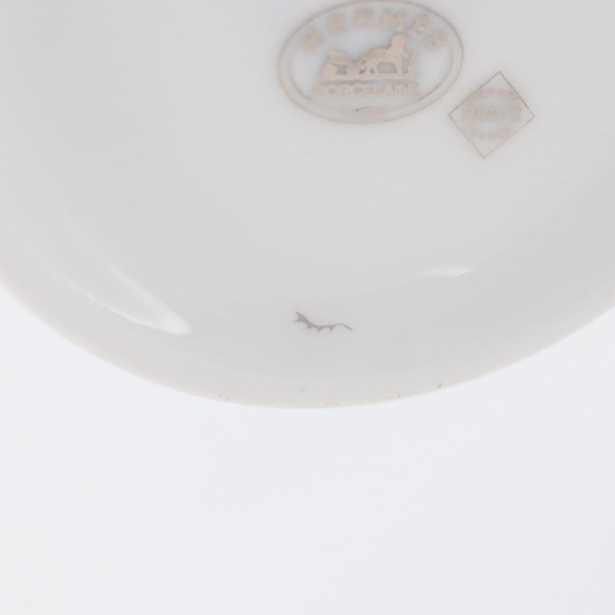 HERMES Schoendunkle Platinum Cup and Saucer Set of 2 Pottery Auth am10750SAV