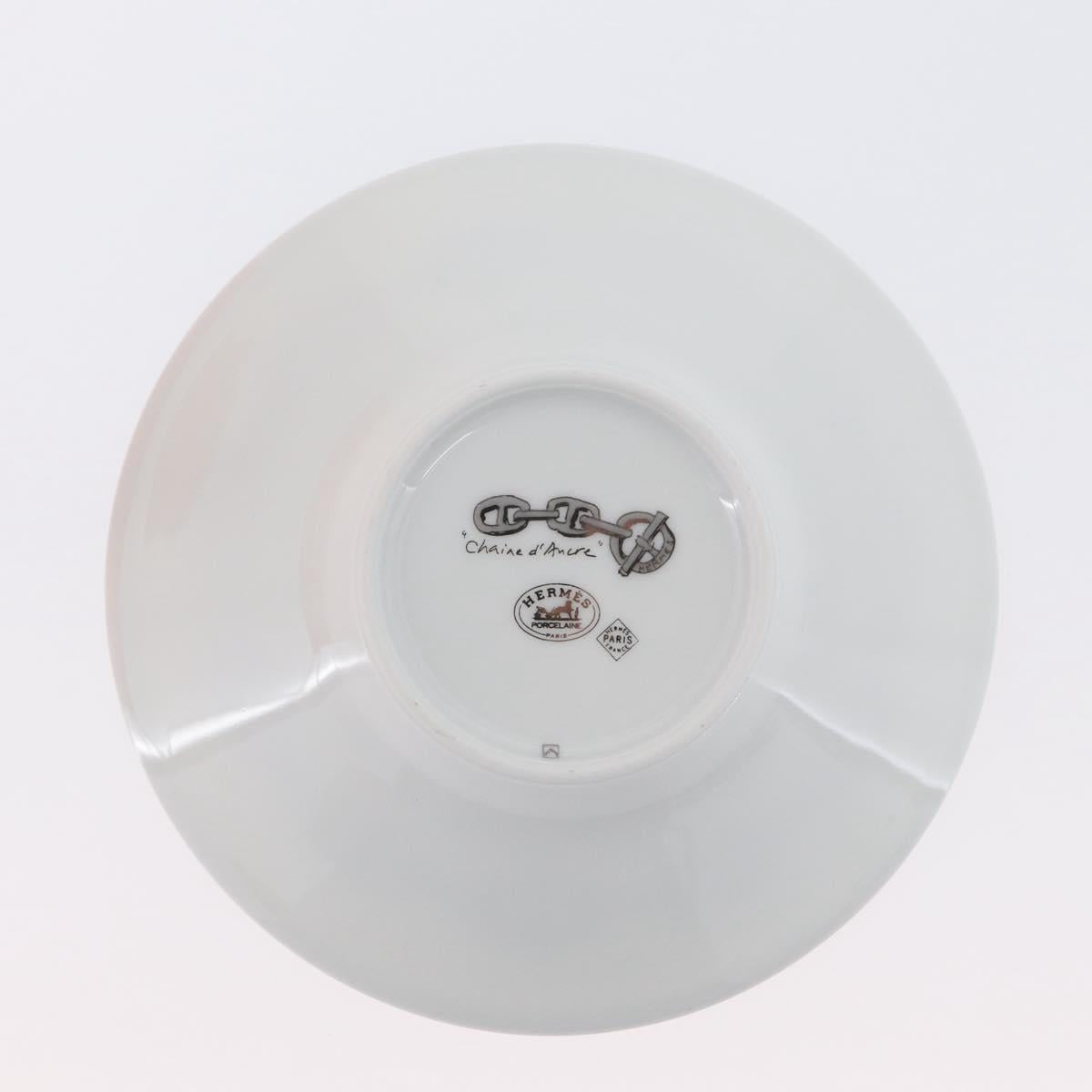 HERMES Schoendunkle Platinum Cup and Saucer Set of 2 Pottery Auth am10750SAV