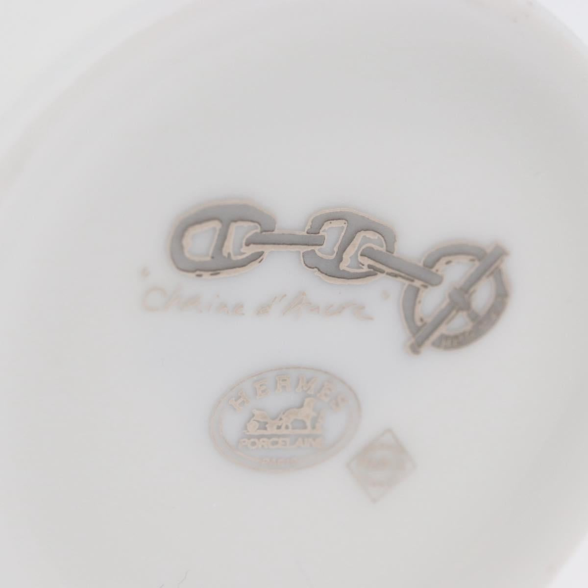 HERMES Schoendunkle Platinum Cup and Saucer Set of 2 Pottery Auth am10750SAV