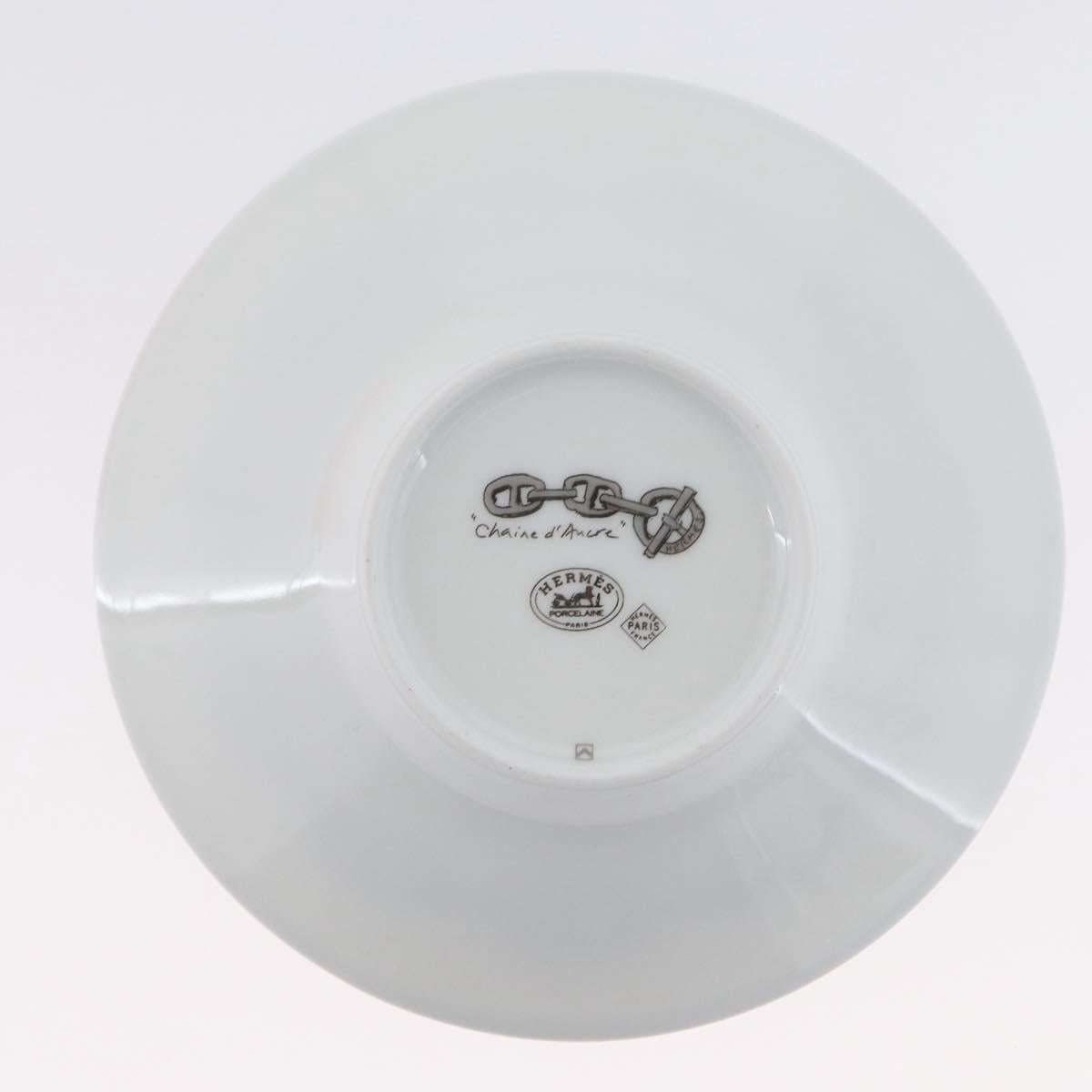 HERMES Schoendunkle Platinum Cup and Saucer Set of 2 Pottery Auth am10750SAV