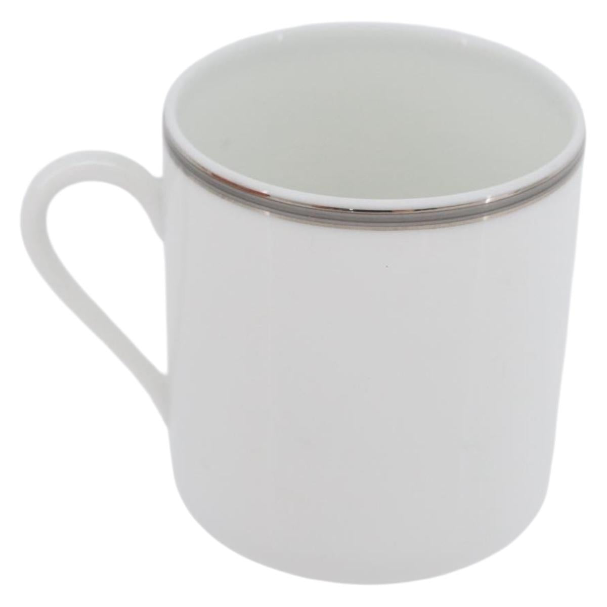 HERMES Schoendunkle Platinum Cup and Saucer Set of 2 Pottery Auth am10750SAV