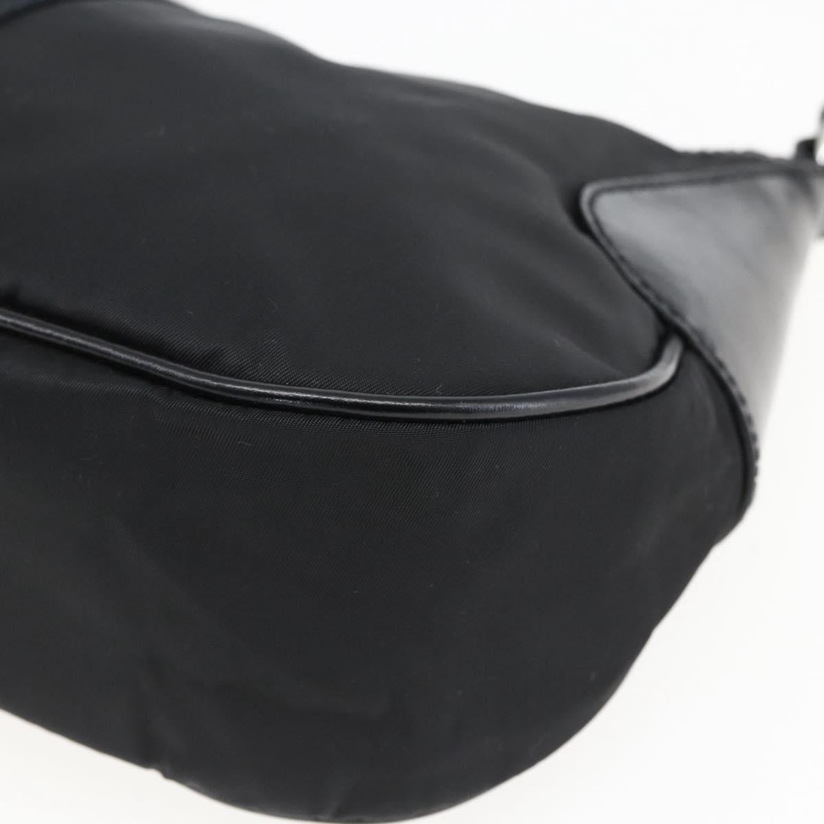 PRADA Hand Bag Nylon Leather Black Silver BR3043 Auth am10754SAV