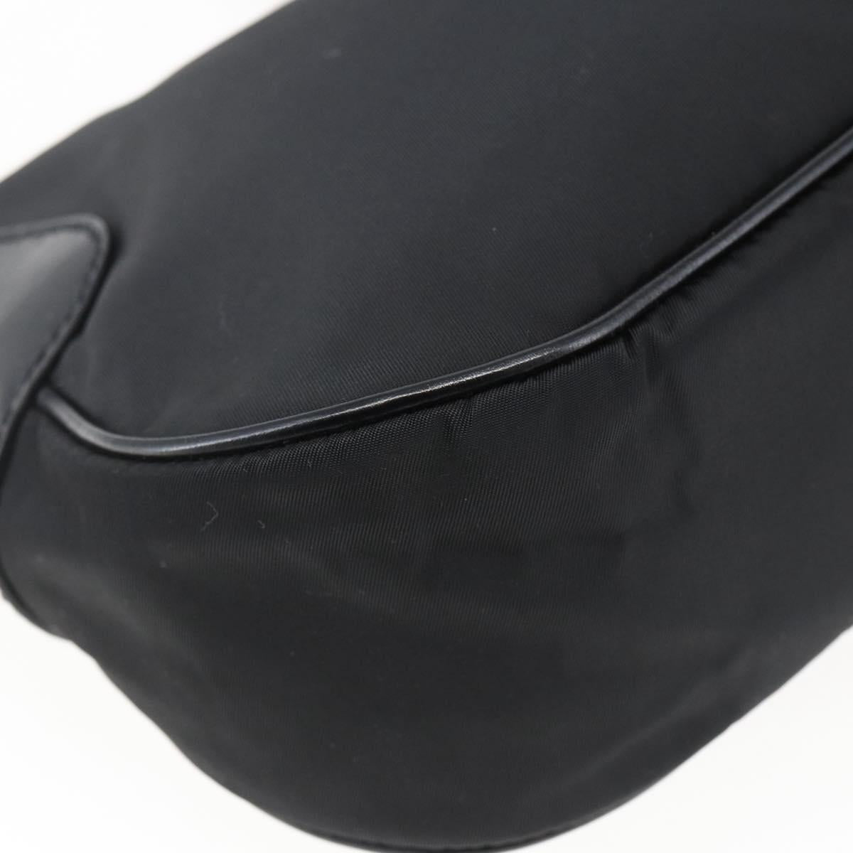PRADA Hand Bag Nylon Leather Black Silver BR3043 Auth am10754SAV