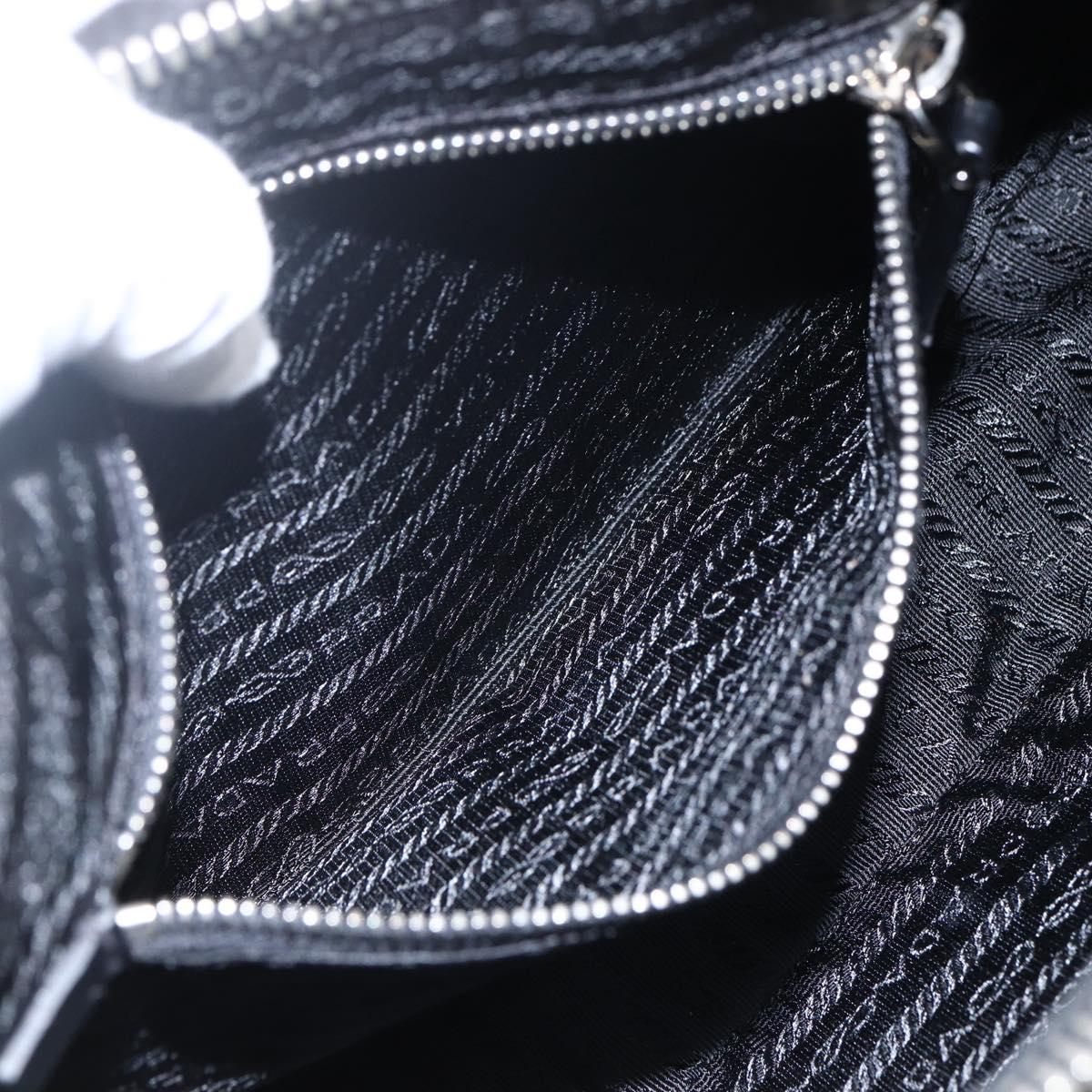 PRADA Hand Bag Nylon Leather Black Silver BR3043 Auth am10754SAV