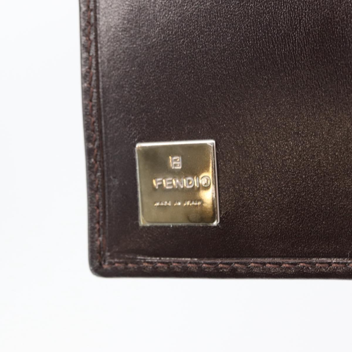 FENDI Zucca Canvas Wallet Leather Black Brown Auth am10756V