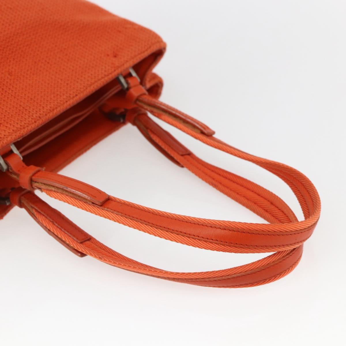 PRADA Hand Bag Wool Orange Silver Auth am10760