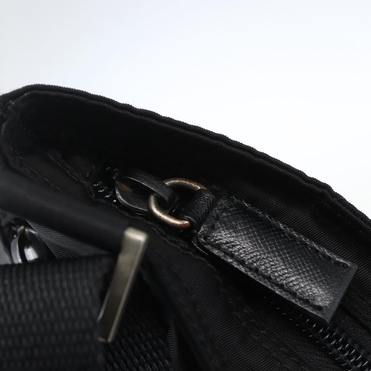 PRADA Shoulder Bag Nylon Black Silver Auth am10762