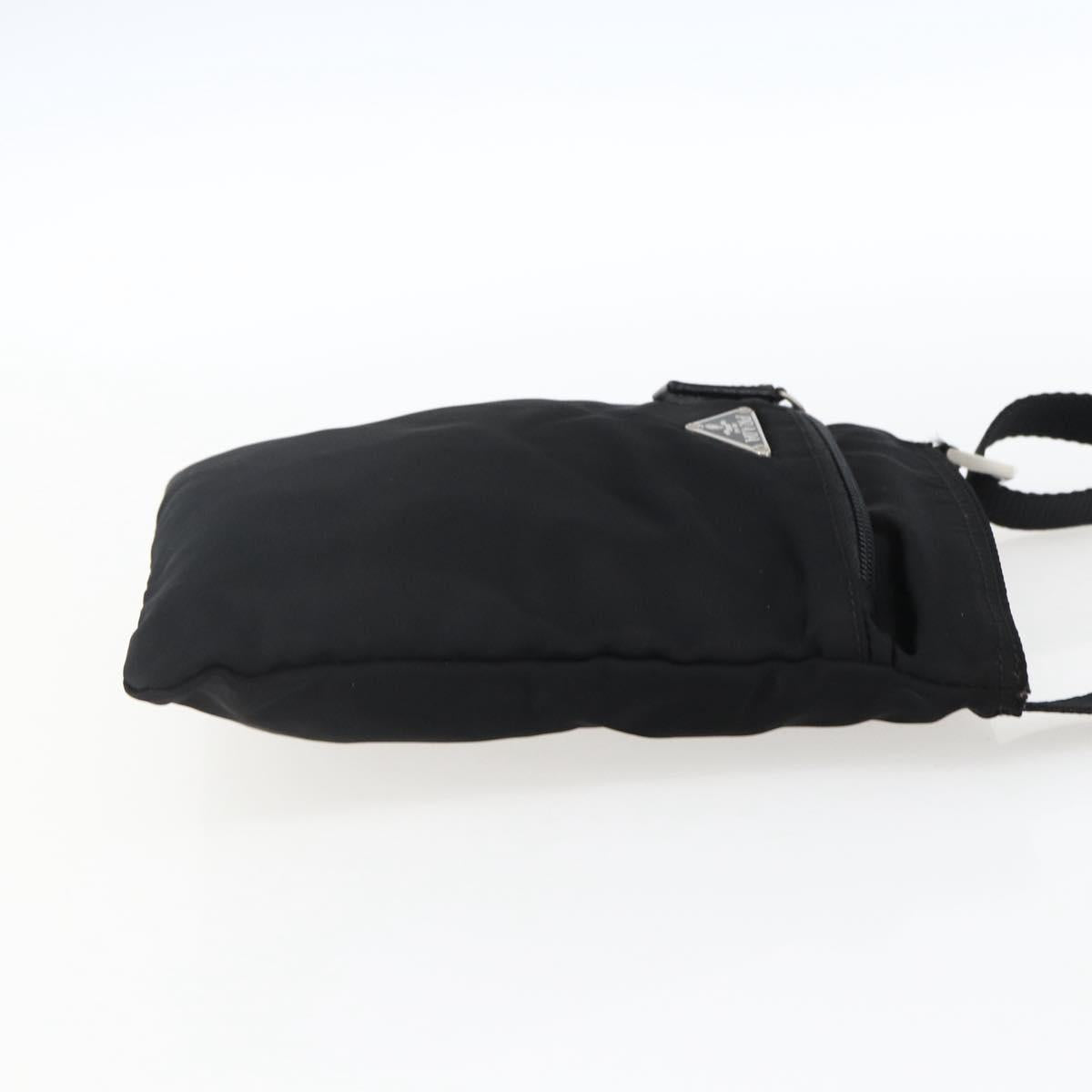 PRADA Shoulder Bag Nylon Black Silver Auth am10762