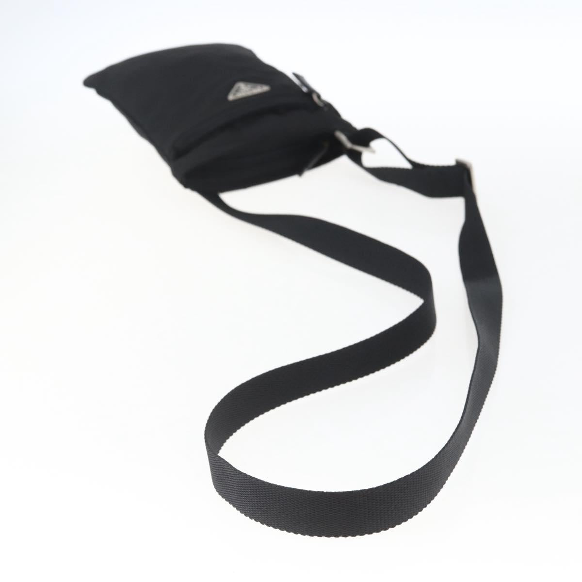 PRADA Shoulder Bag Nylon Black Silver Auth am10762