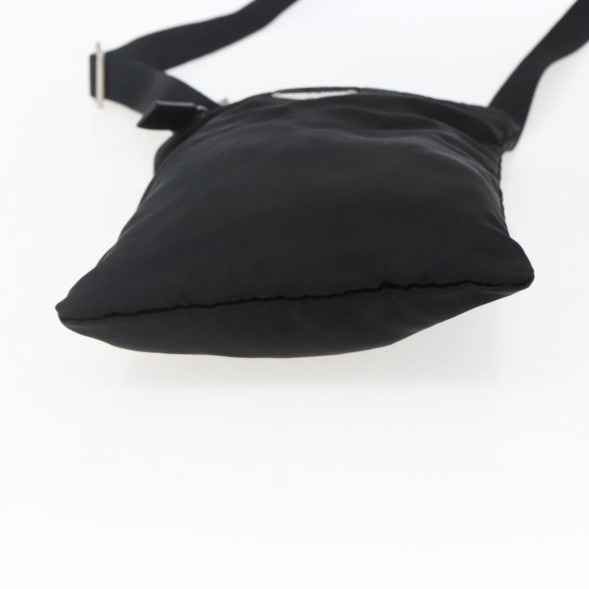 PRADA Shoulder Bag Nylon Black Silver Auth am10762