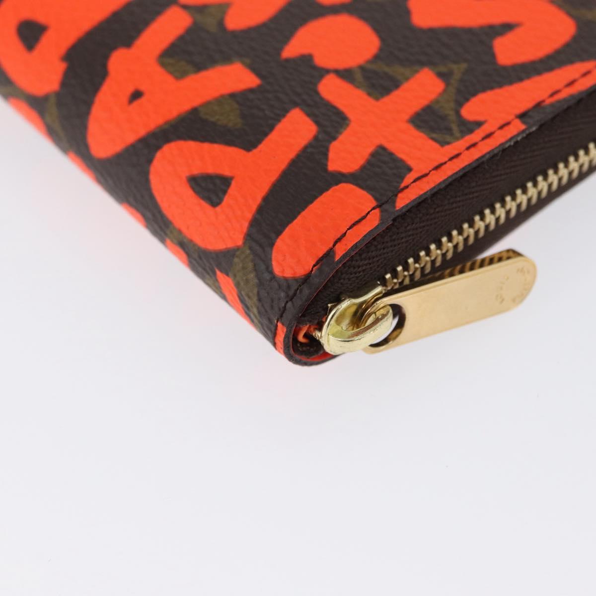 LOUIS VUITTON Monogram graffiti Zippy Coin Purse Orange M93708 Auth am10766SAV