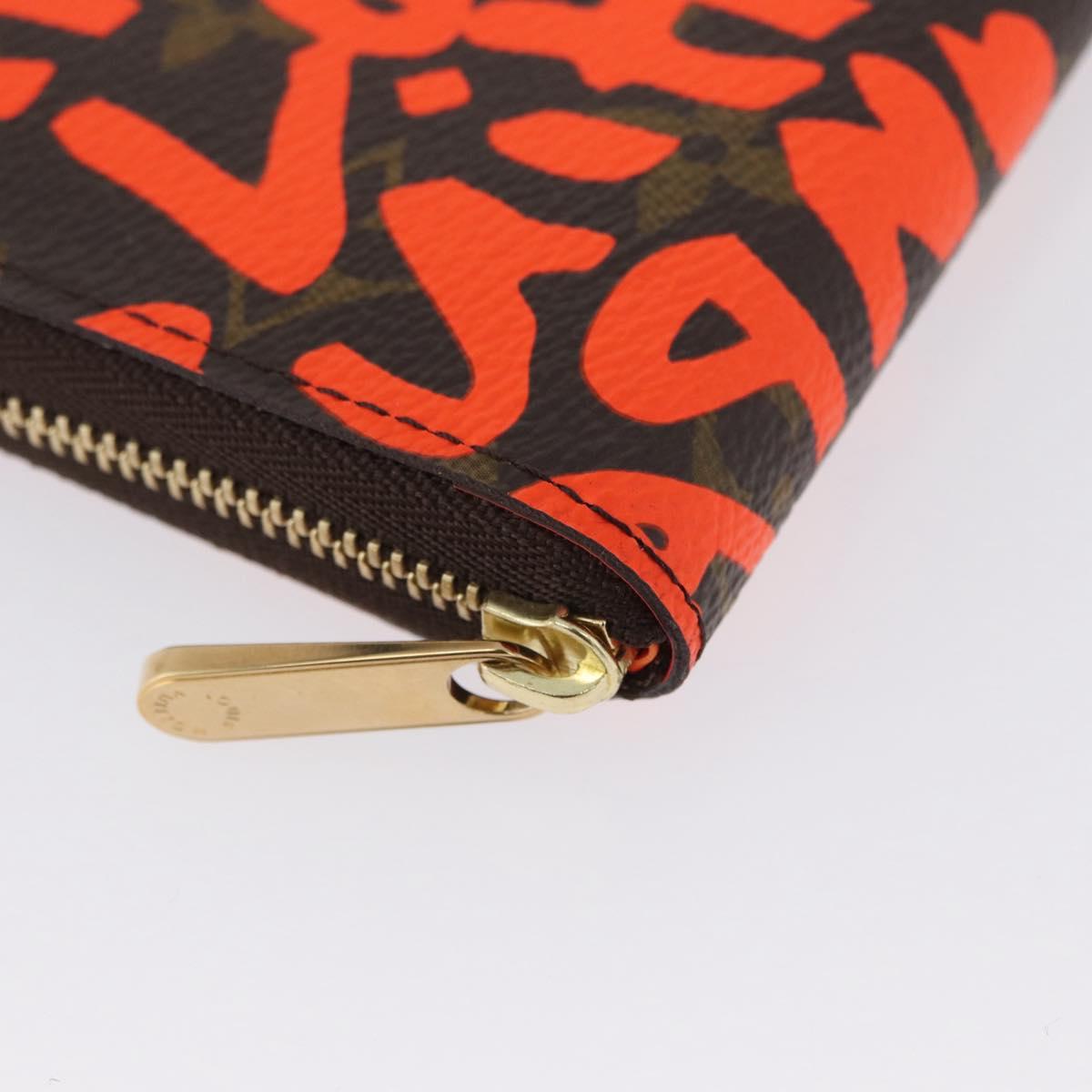 LOUIS VUITTON Monogram graffiti Zippy Coin Purse Orange M93708 Auth am10766SAV