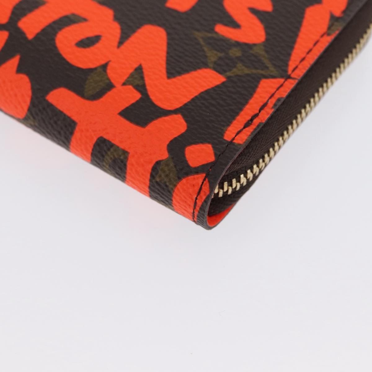 LOUIS VUITTON Monogram graffiti Zippy Coin Purse Orange M93708 Auth am10766SAV