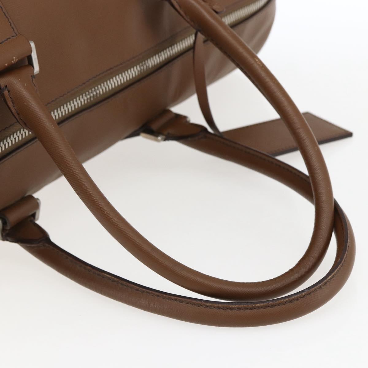 PRADA Boston Bag Safiano leather Brown Silver Auth am10770V