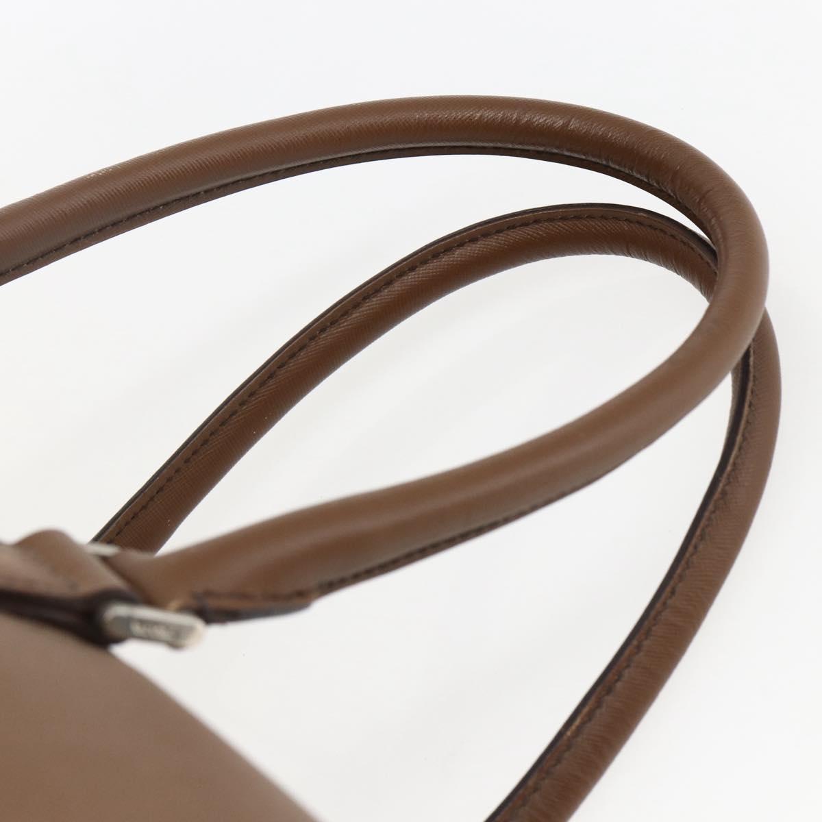 PRADA Boston Bag Safiano leather Brown Silver Auth am10770V