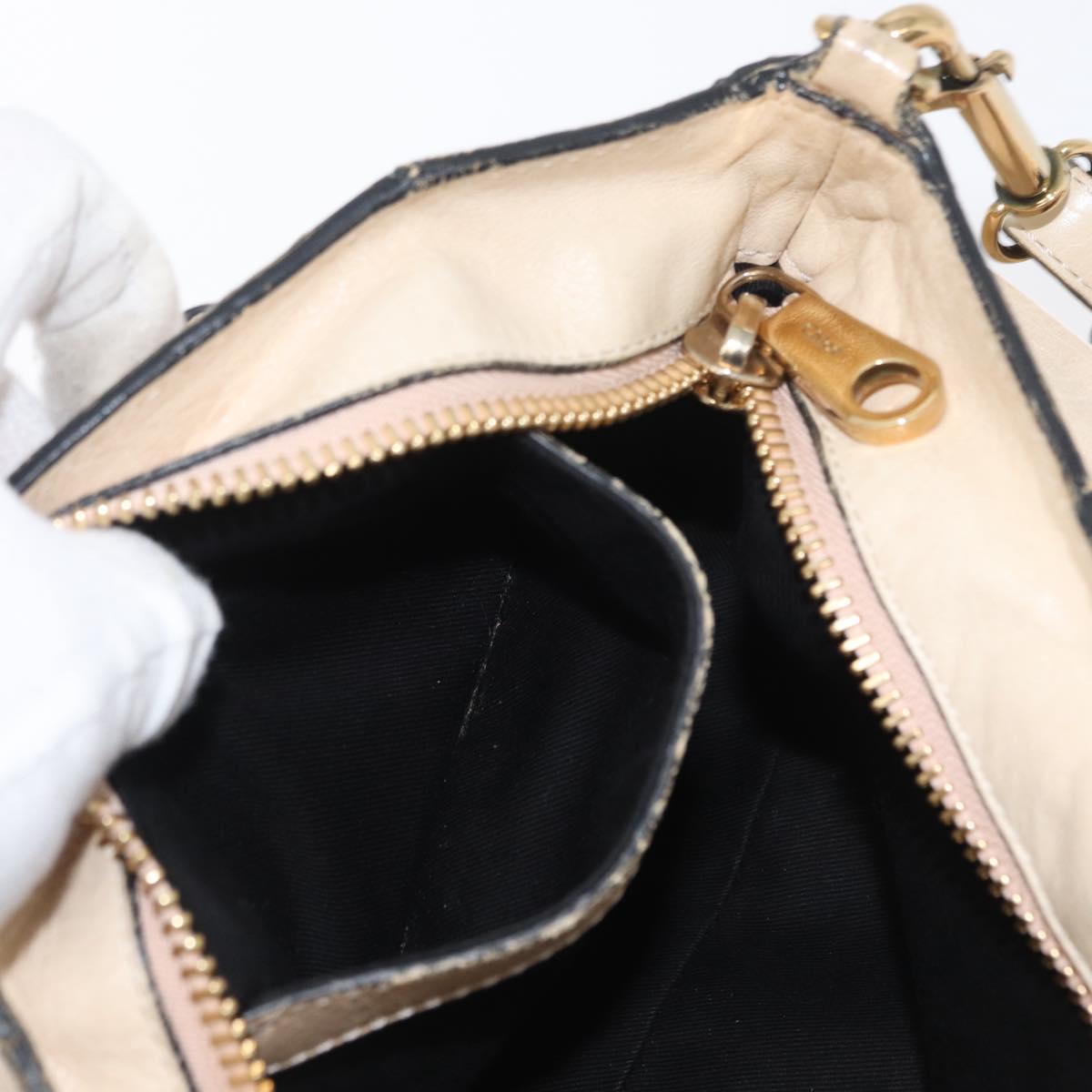 Chloe Etel Hand Bag Leather 2way Beige Gold Auth am10775