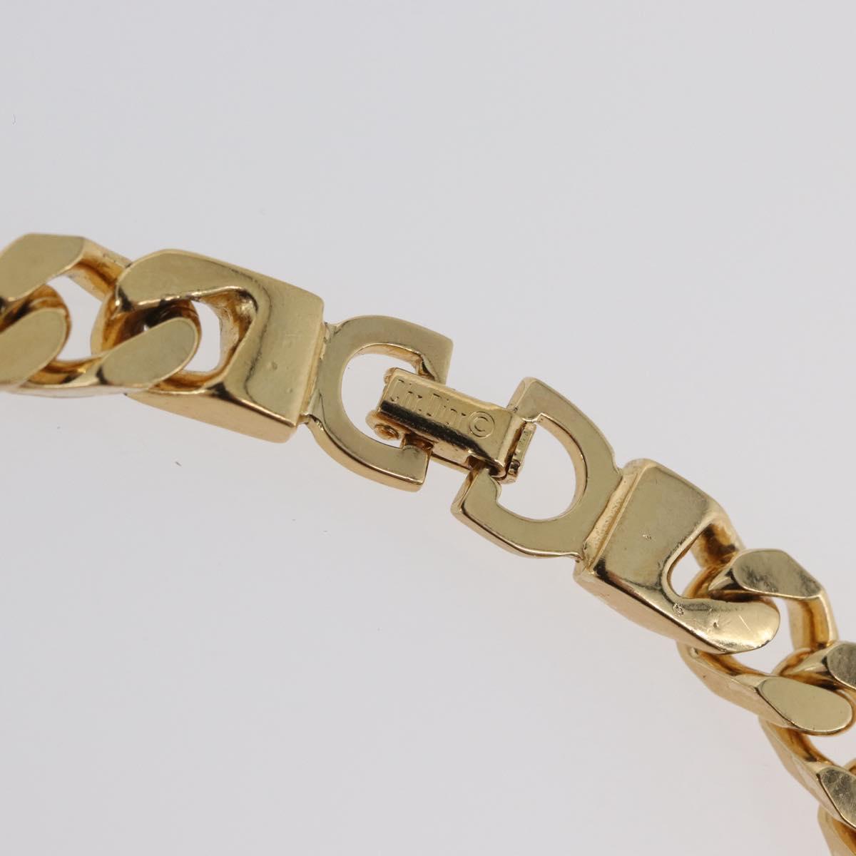 Christian Dior Color stone rhinestone Necklace metal 2 Set Gold Auth am10776V