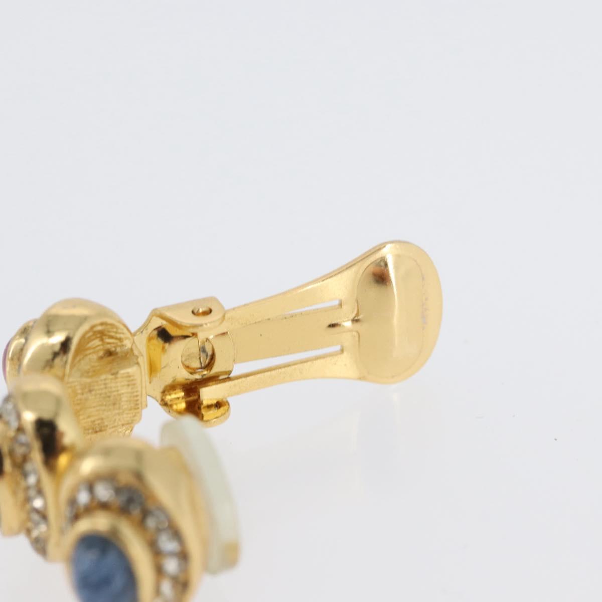 Christian Dior Color stone rhinestone Necklace metal 2 Set Gold Auth am10776V