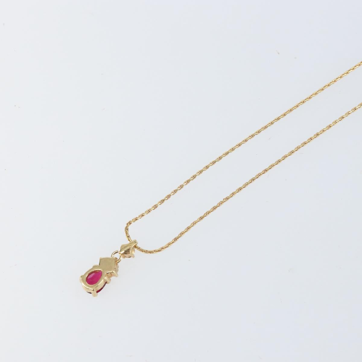 Christian Dior Color Stone Rhinestone Necklace metal Gold Auth am10778V