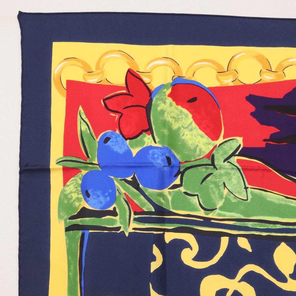 CELINE Scarf Silk Navy Auth am10790V