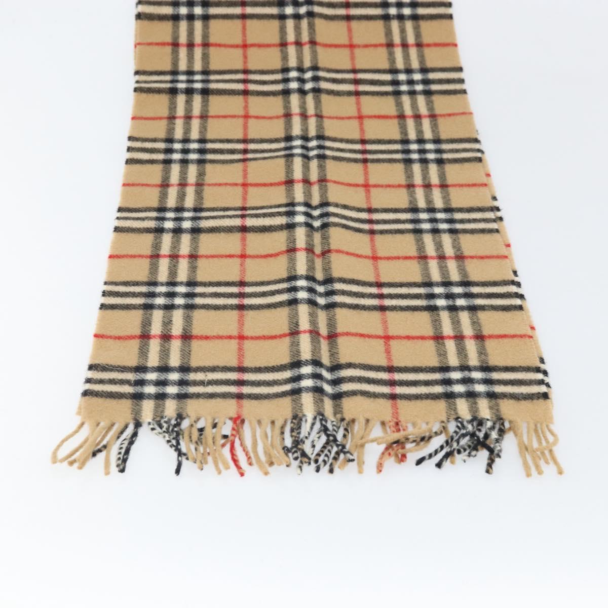 Burberrys Nova Check Scarf Wool Beige Auth am10794