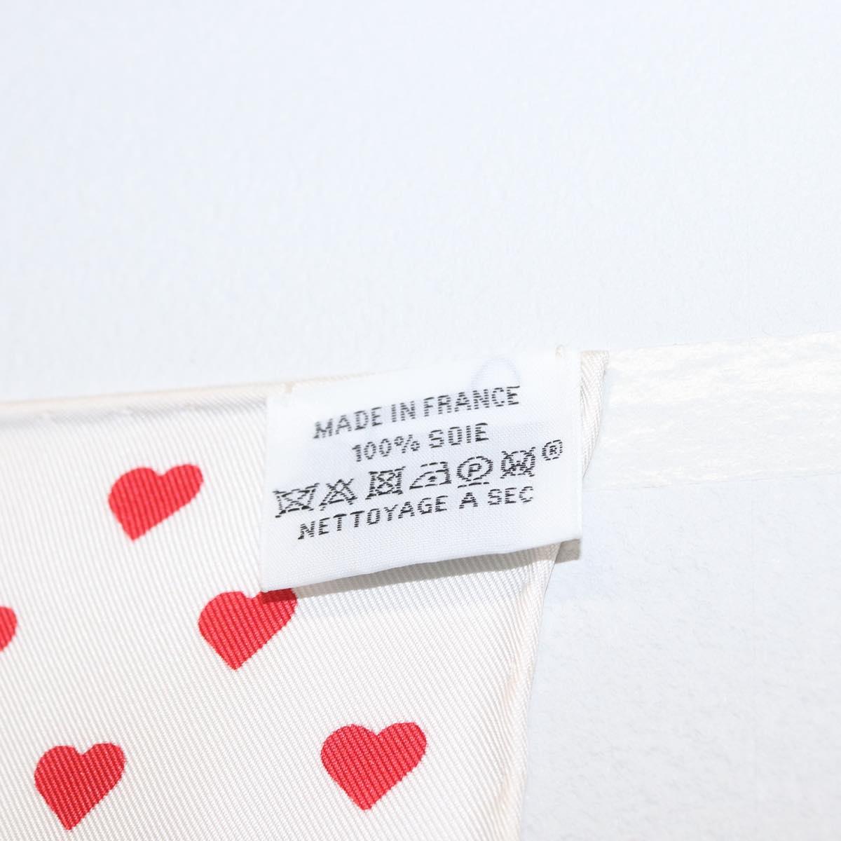 HERMES Carre 90 Scarf ""JUNGLE LOVE"" Silk White Auth am10795SAM