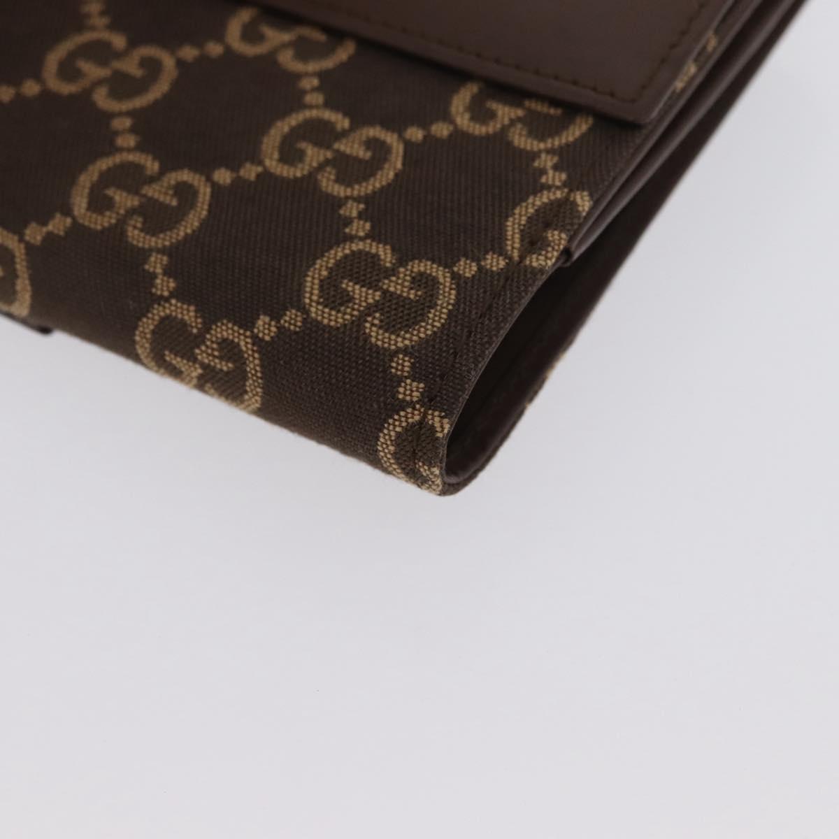 GUCCI GG Canvas Jackie Wallet Brown Silver 035 2773 2131 Auth am10798V