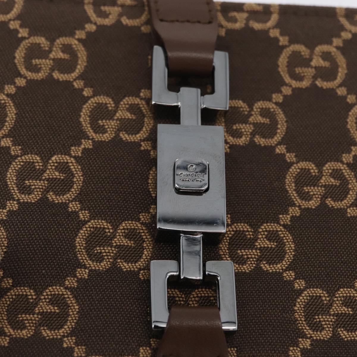 GUCCI GG Canvas Jackie Wallet Brown Silver 035 2773 2131 Auth am10798V