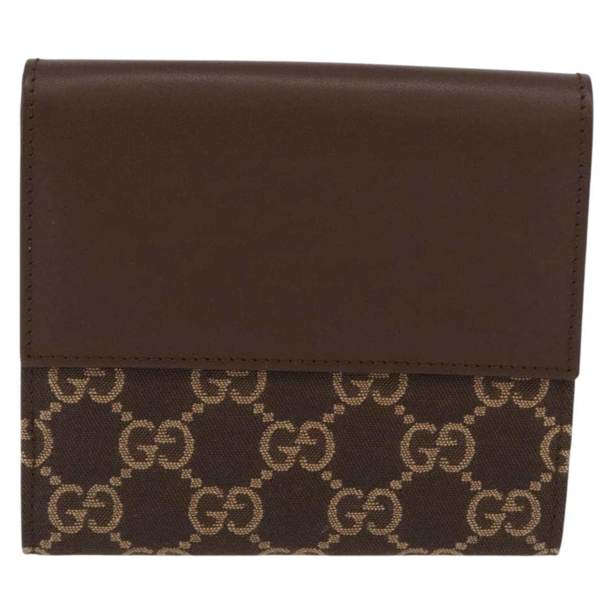 GUCCI GG Canvas Jackie Wallet Brown Silver 035 2773 2131 Auth am10798V