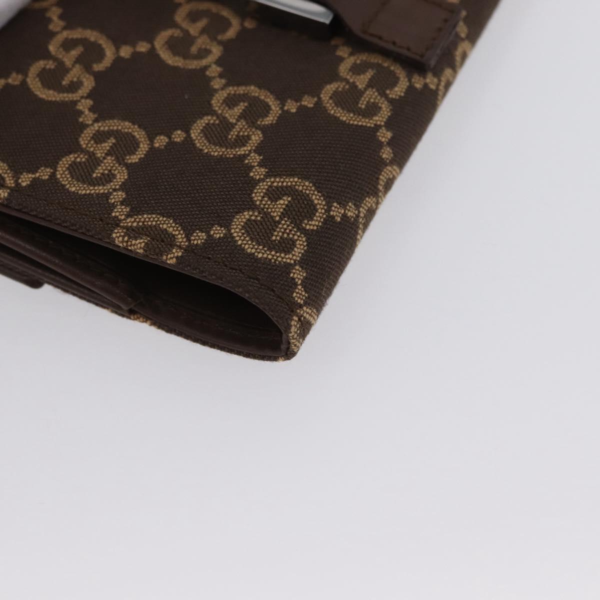GUCCI GG Canvas Jackie Wallet Brown Silver 035 2773 2131 Auth am10798V