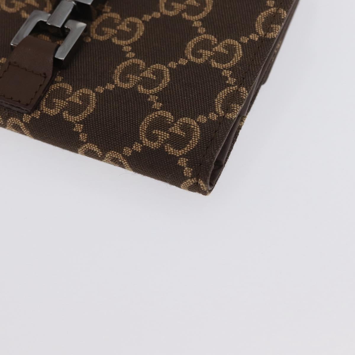 GUCCI GG Canvas Jackie Wallet Brown Silver 035 2773 2131 Auth am10798V