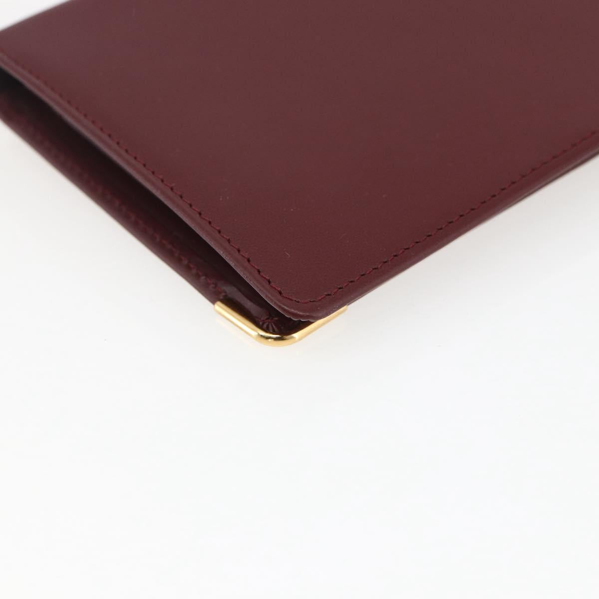 CARTIER Must Line Long Wallet Leather Bordeaux Gold Auth am10805V