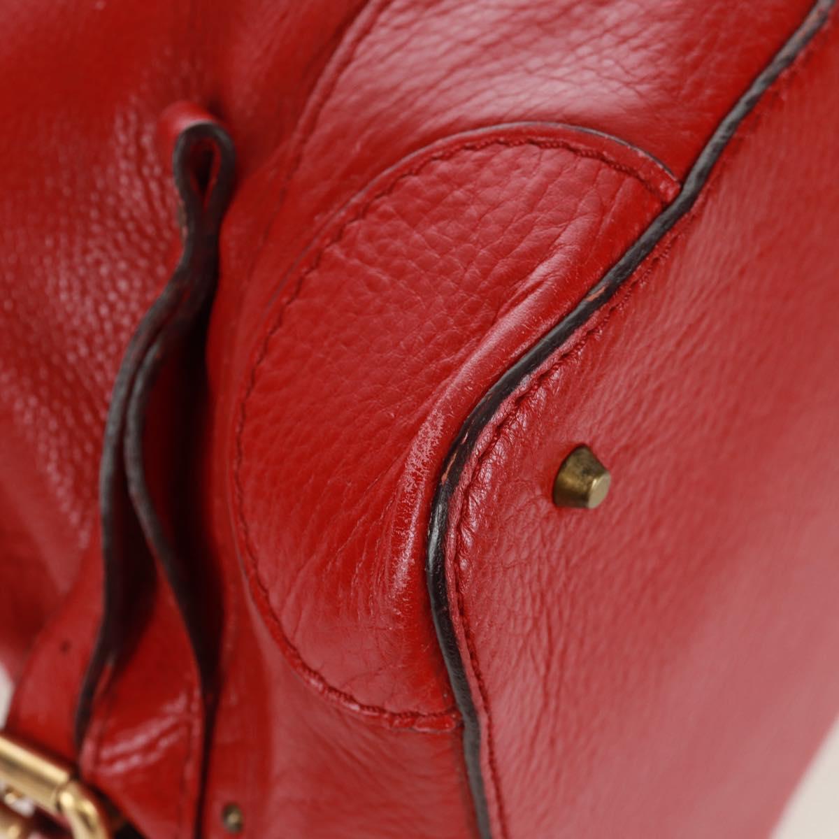 Chloe Paddington Hand Bag Leather Red Gold Auth am10806V