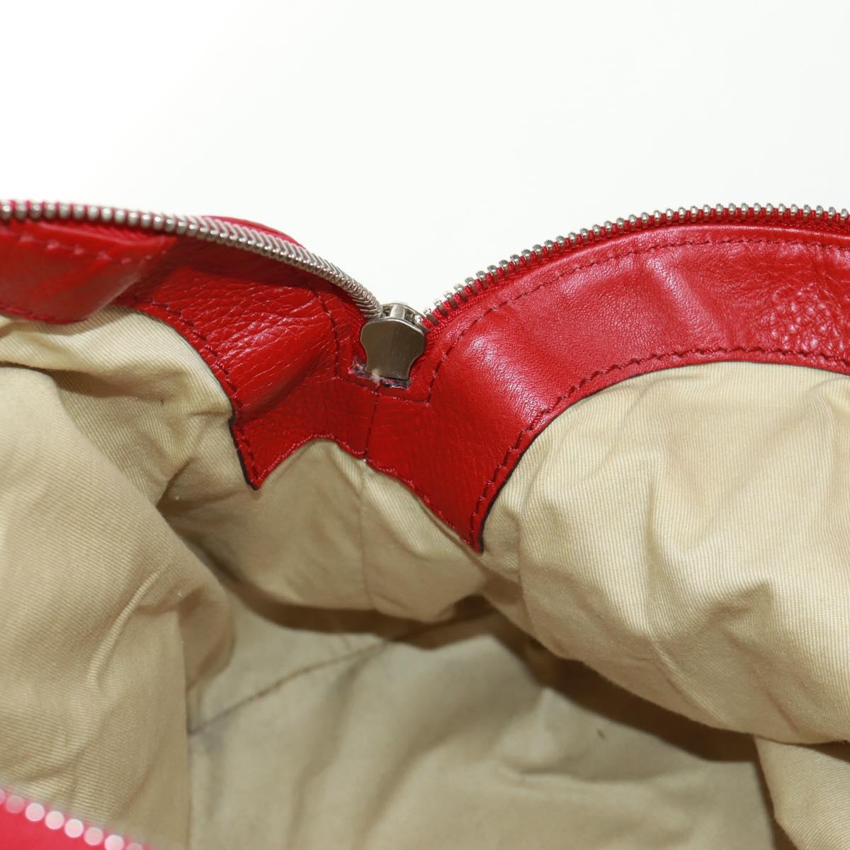 Chloe Paddington Hand Bag Leather Red Gold Auth am10806V