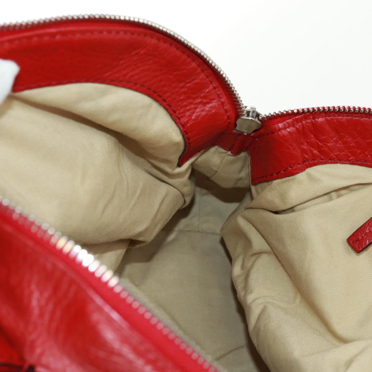 Chloe Paddington Hand Bag Leather Red Gold Auth am10806V